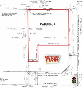Parcel layout for 12684 Main Street Hesperia for lease